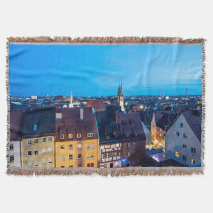 Aussicht auf die Nürnberger Altstadt in der Nacht Decke