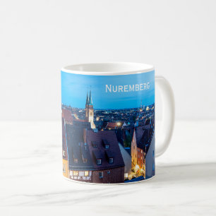 Aussicht auf die Nürnberger Altstadt in der Nacht Kaffeetasse