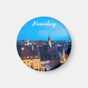 Aussicht auf die Nürnberger Altstadt in der Nacht Magnet