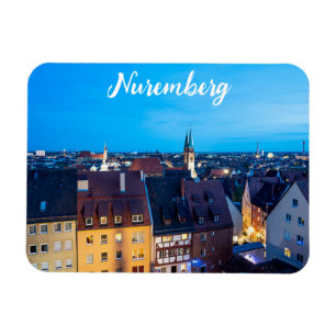 Aussicht auf die Nürnberger Altstadt in der Nacht Magnet