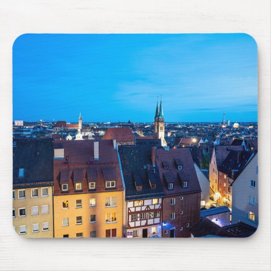 Aussicht auf die Nürnberger Altstadt in der Nacht Mousepad (Vorne)