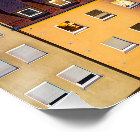 Aussicht auf die Nürnberger Altstadt in der Nacht Poster (Ecke)