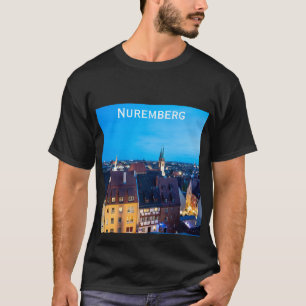 Aussicht auf die Nürnberger Altstadt in der Nacht T-Shirt