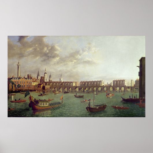Aussicht auf die Old London Bridge Poster (Vorne)
