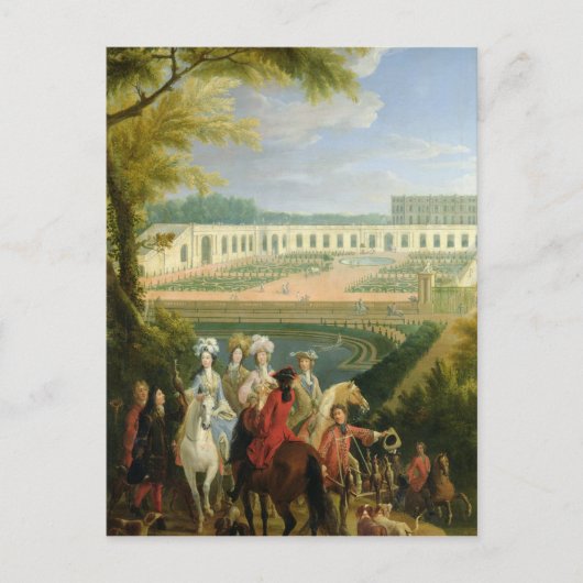 Aussicht auf die Orangerie in Versailles nach 1697 Postkarte (Vorderseite)