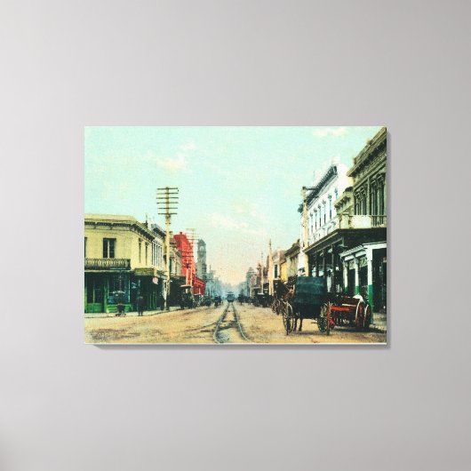 Aussicht auf die Pazifikstraße Santa Cruz, CA Leinwanddruck (Vorderseite)