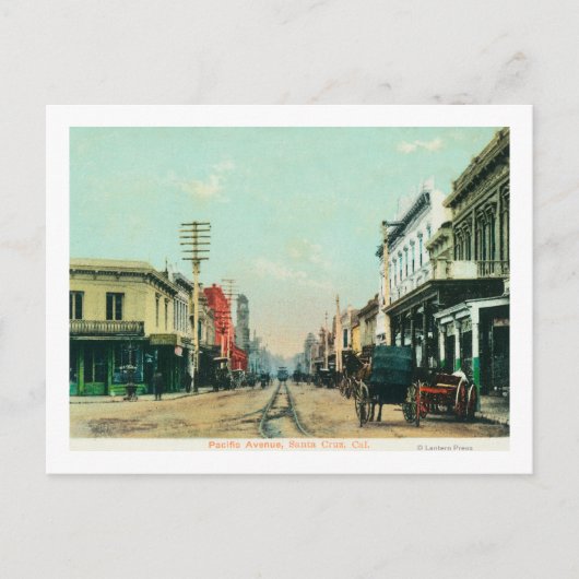 Aussicht auf die Pazifikstraße Santa Cruz, CA Postkarte (Vorderseite)