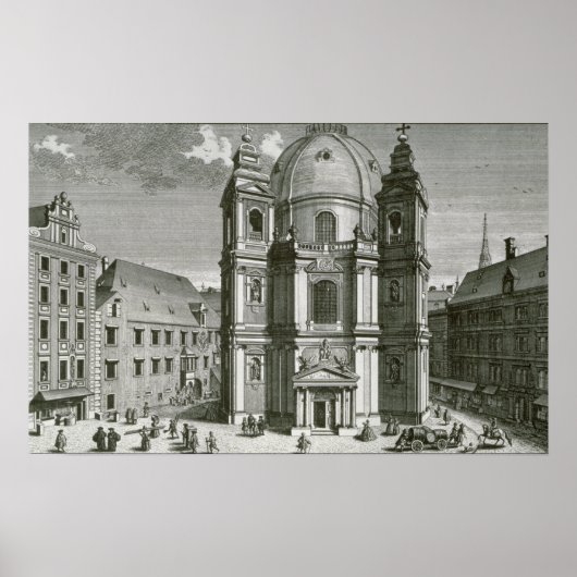 Aussicht auf die Peterskirche Poster (Vorne)