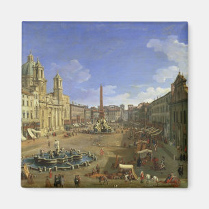 Aussicht auf die Piazza Navona, Rom Magnet