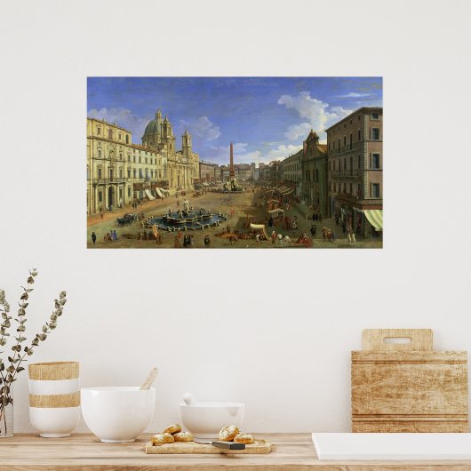 Aussicht auf die Piazza Navona, Rom Poster (Küche)