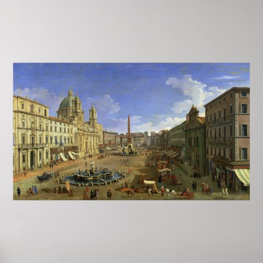 Aussicht auf die Piazza Navona, Rom Poster (Vorne)