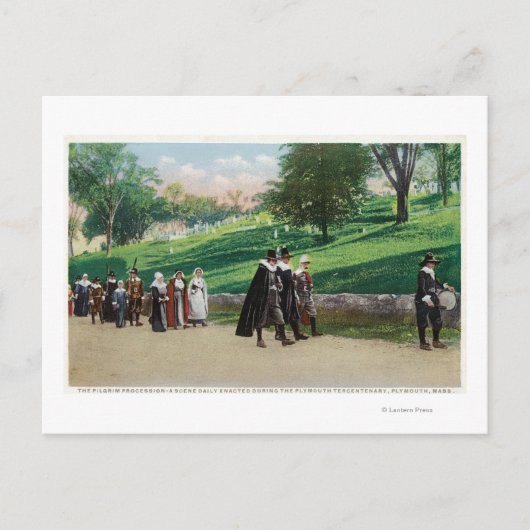 Aussicht auf die Pilgerprozession Postkarte (Vorderseite)