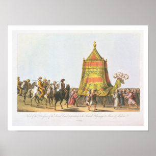 Aussicht auf die Prozession der Vorbereitung des H Poster