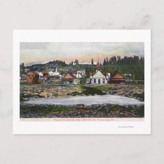 Aussicht auf die Quellen und die Stadt Postkarte (Vorderseite)