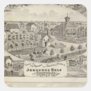 Aussicht auf die Residenz Josephus Wolf Quadratischer Aufkleber