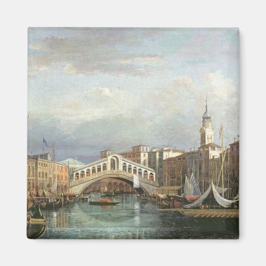 Aussicht auf die Rialto-Brücke in Venedig Magnet (Vorne)