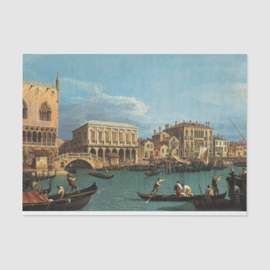 Aussicht auf die Riva degli Schiavoni Venedig Seidenpapier (Vorderseite)