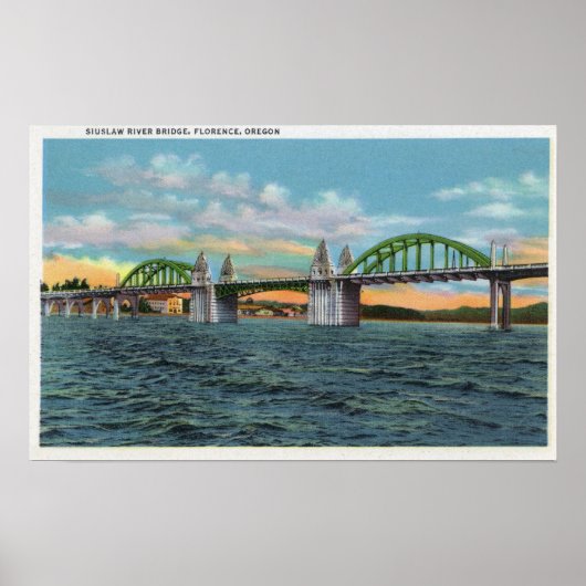Aussicht auf die Siuslaw-Brücke Poster (Vorne)