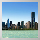 Aussicht auf die Skyline von Chicago am Lake Michi Poster (Vorne)