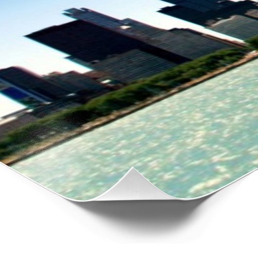Aussicht auf die Skyline von Chicago am Lake Michi Poster (Ecke)