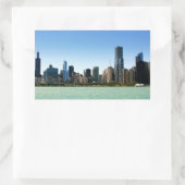 Aussicht auf die Skyline von Chicago am Lake Michi Rechteckiger Aufkleber (Tasche)