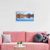 Aussicht auf die Skyline von Chicago mit Reflexion Leinwanddruck (Insitu (Wohnzimmer))