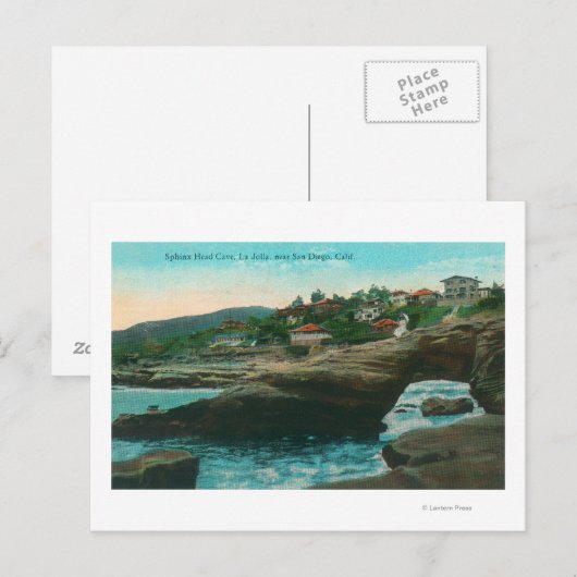 Aussicht auf die Sphinx Head CaveLa Jolla, CA Postkarte (Vorne/Hinten)