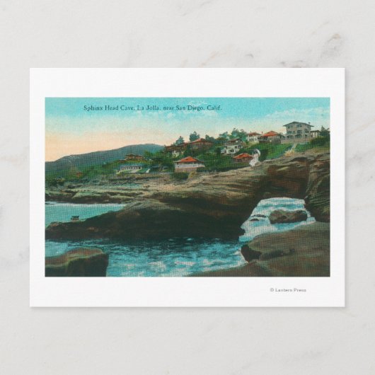 Aussicht auf die Sphinx Head CaveLa Jolla, CA Postkarte (Vorderseite)
