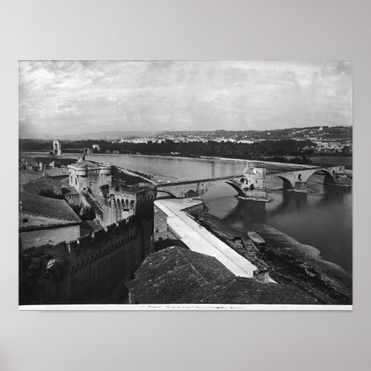 Aussicht auf die St. Benezet Brücke Poster (Vorne)