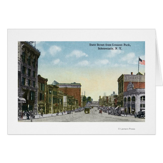 Aussicht auf die Staat Street vom Crescent Park (Vorderseite (Horizontal))