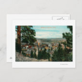 Aussicht auf die Stadt durch die Bäume Postkarte (Vorne/Hinten)