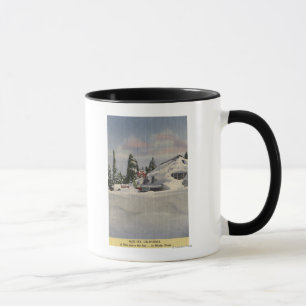 Aussicht auf die Stadt im Winter Tasse