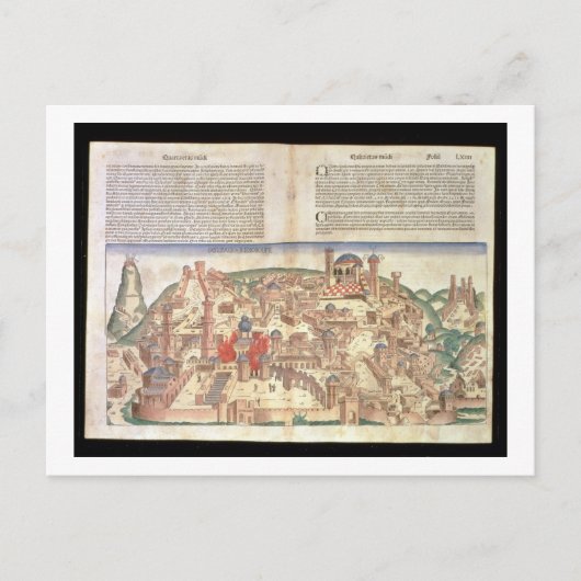 Aussicht auf die Stadt Jerusalem, aus dem Nürnberg Postkarte (Vorderseite)