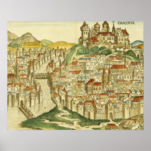Aussicht auf die Stadt Krakau (Krakau), vom Nure Poster