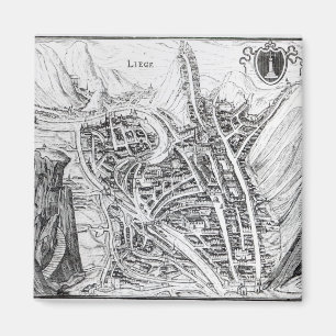 Aussicht auf die Stadt Lüttich Magnet