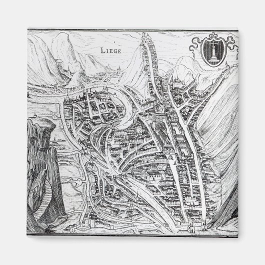 Aussicht auf die Stadt Lüttich Magnet (Vorne)