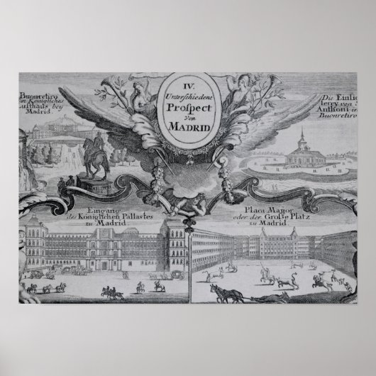 Aussicht auf die Stadt Madrid Poster (Vorne)