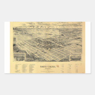 Aussicht auf die Stadt North Yakima Washington (18 Rechteckiger Aufkleber