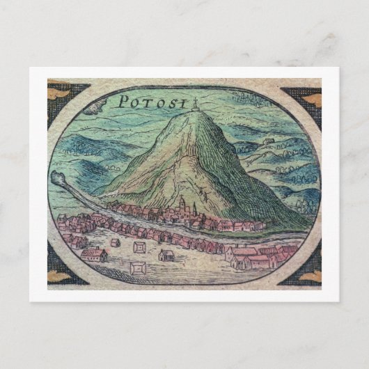 Aussicht auf die Stadt Potosi, Bolivien, mit ihrem Postkarte (Vorderseite)