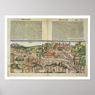 Aussicht auf die Stadt Rom, vom Nürnberger Chron Poster