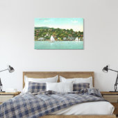 Aussicht auf die Stadt, Segelboote Leinwanddruck (Insitu (Schlafzimmer))