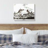 Aussicht auf die Stadt und das Schloss Aleppo, Syr Leinwanddruck (Insitu (Schlafzimmer))