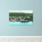 Aussicht auf die Stadt und den Damm Leinwanddruck (Insitu (Holzboden))