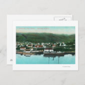 Aussicht auf die Stadt und den Damm Postkarte (Vorne/Hinten)