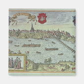 Aussicht auf die Stadt Warschau am Fluss Vistul Magnet (Vorne)