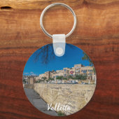 Aussicht auf die Stadtmauer und den Hafen von Vall Schlüsselanhänger (Vorderseite)