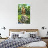 Aussicht auf die Statue Pilgrim Maiden Leinwanddruck (Insitu (Schlafzimmer))