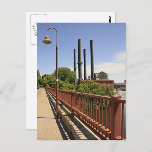 Aussicht auf die Stone Arch Bridge Postkarte (Vorne/Hinten)