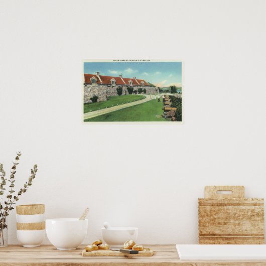 Aussicht auf die Südbarriere von der Flagge Poster (Küche)