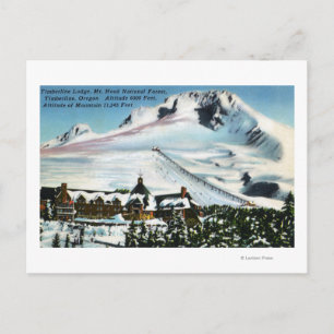 Aussicht auf die Timberline Lodge, Mt Hood im Wint Postkarte